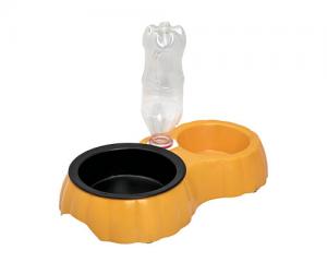 Food Water Bowl Set (Detachable Metal Food Bowl and Automatic Waterer Bottle)