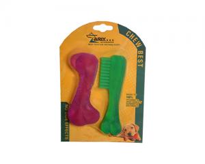 Bone and Comb Shape Rubber Chew Toys Pack