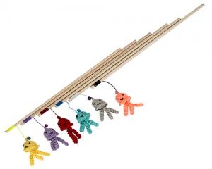 Wooden Fishing Rod Interactive Teaser Wand with Octopus Doll